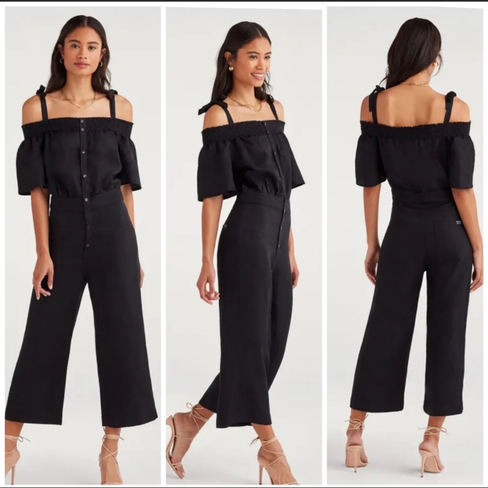 #41 7 for all mankind Smocked Off-Shoulder Jumpsuit